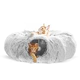 One PETS-TOP Katzentunnel Rund Mit Schlafplatz, Katzentunnel XXL Große Katzen, Rascheltunnel Für...