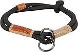 TRIXIE Zug-Stopp Hundehalsband BE Nordic L schwarz/Sand – bequemes Hundehalsband für große Hunde...