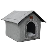 Whiwhi Hundehütte Hundehöhle mit Abnehmbarem Plüschkissen Katzenhöhle Haustierhaus Warmes Und...