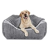 JOEJOY Hundebett Grosse Hunde, Hundekorb mit Herausnehmbar Decke, Hundebetten Cord Flauschiges...